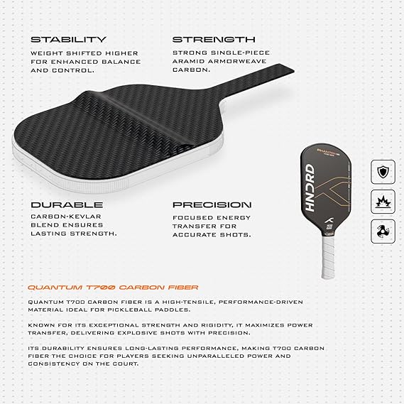 Hundred Phantom 80 USA Approved Pickleball Paddle | Japan Raw Carbon Fiber | Consistent Performance | Control Play