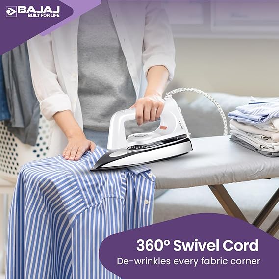 Bajaj Popular Plus 750W Dry Iron (White)