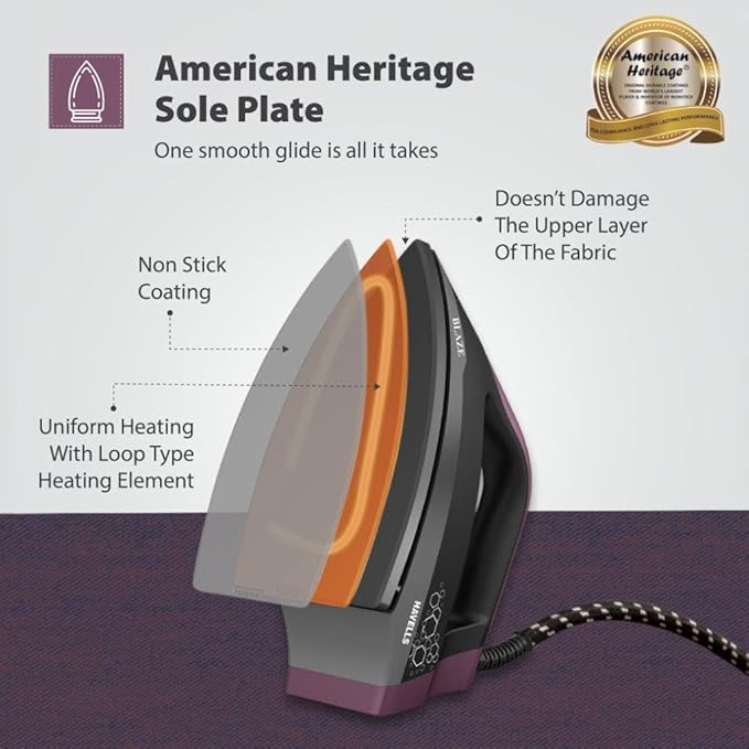 Havells Blaze Dry Iron 2 KG Heavy Weight Dry Iron