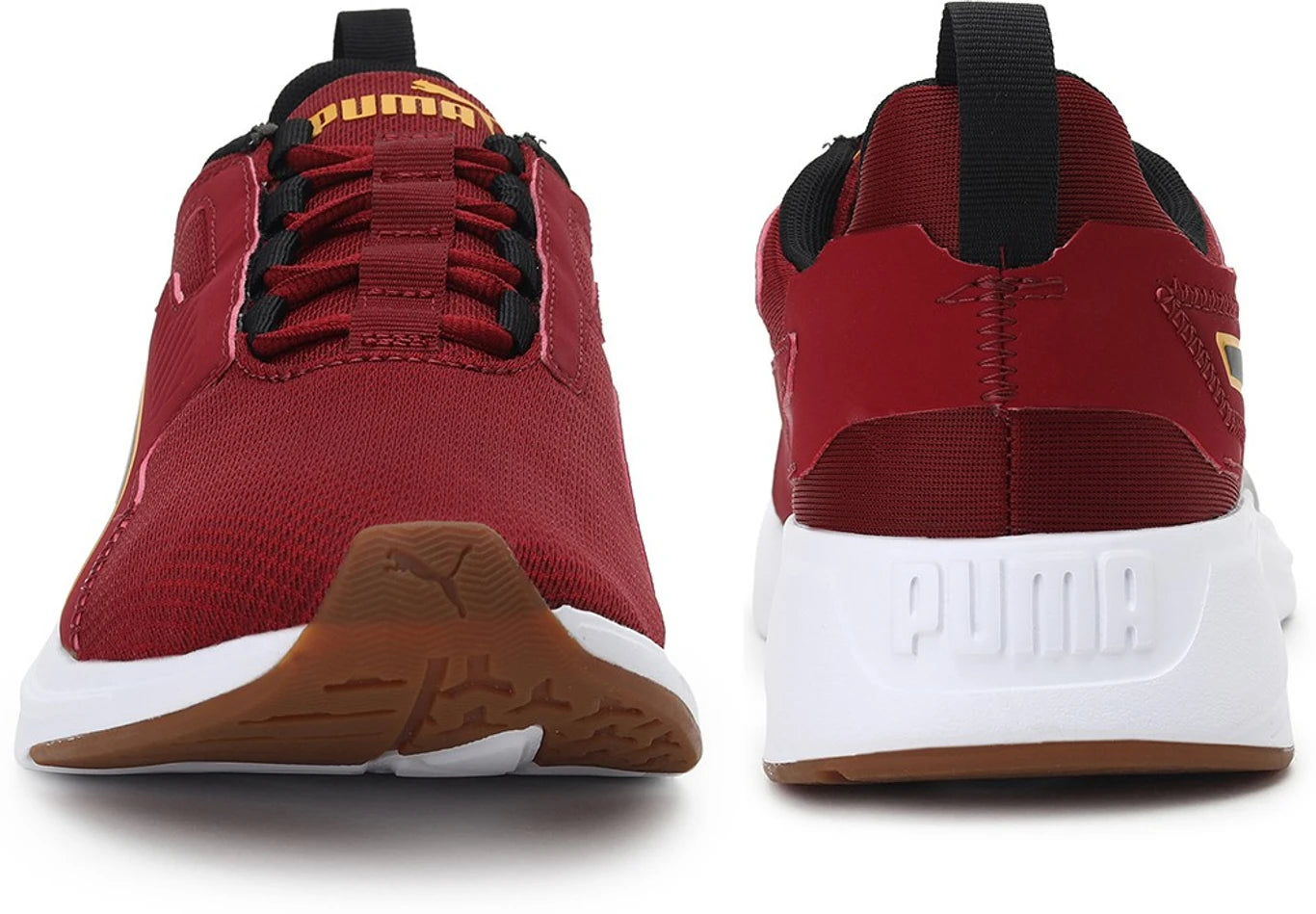 PUMA Training & Gym Shoes For Men (Intense Red-Saffron , 11)