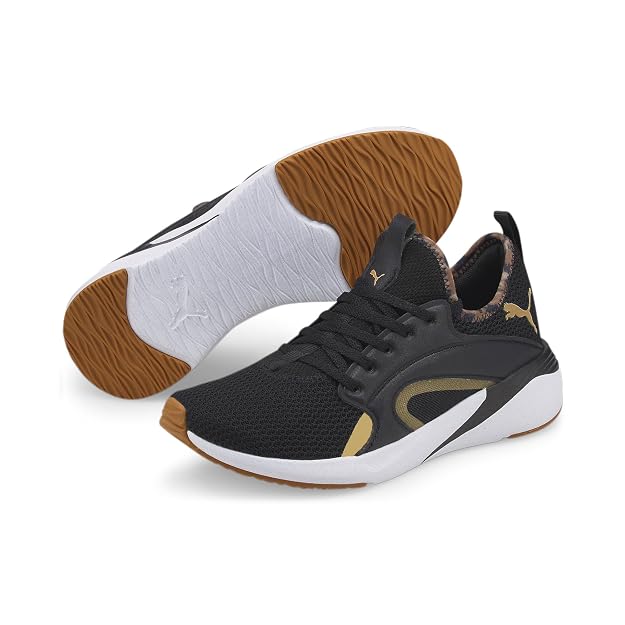 Puma Womens Better Foam Adore Safariglam Walking Shoe ( Black-Team Gold , 3 UK )
