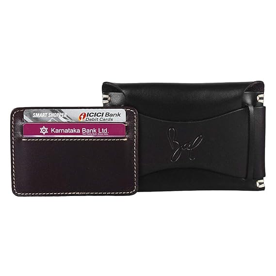 ROHIT BAL Modern Men's Leather Wallet with Card Holder and Currency Compartments, Black