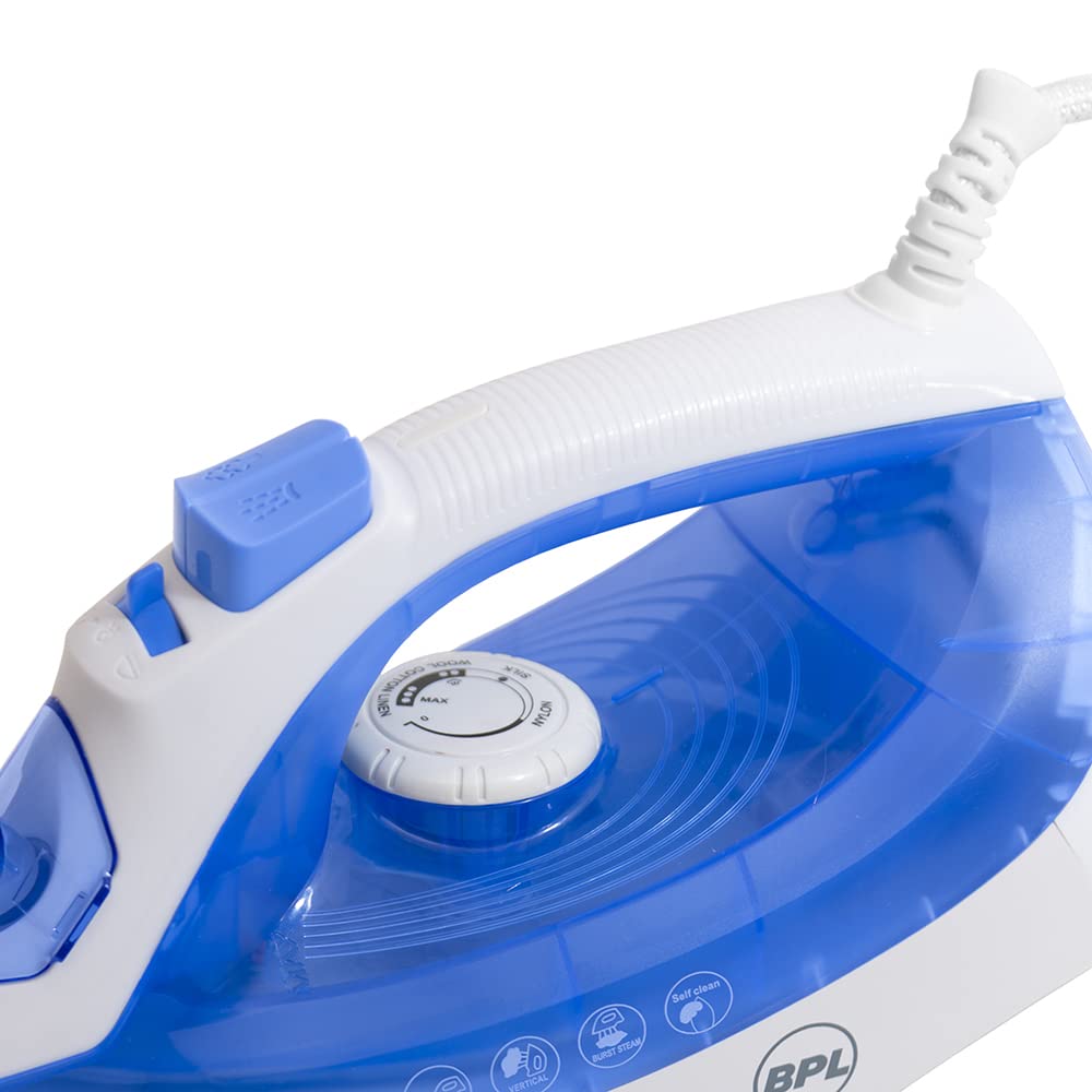 BPL Steam Iron, 1200 watts, Blue and White