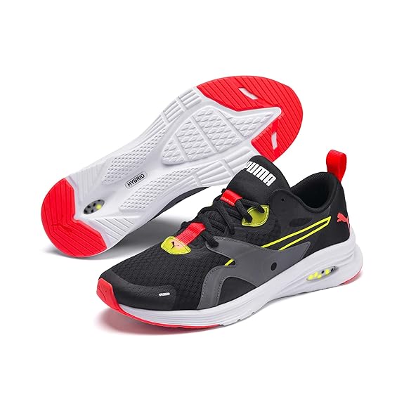Puma Men's Hybrid Fuego Running Shoes (Black-Yellow Alert , 8 )