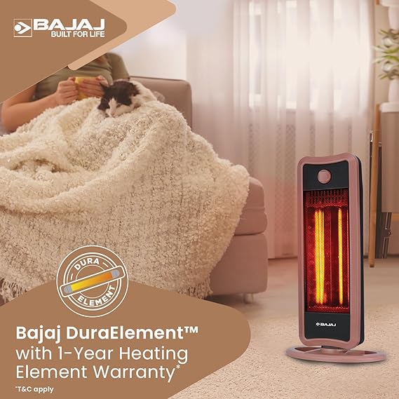 Bajaj RHT2C Room Heater 900 Watts | 2 Heat Settings (450W / 900W) | Dura Elements