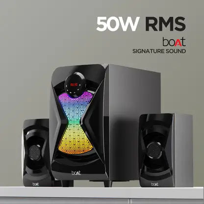 BoAt Blitz 1508 Multimedia 50 W Bluetooth Home Theatre (Premium Black, 2.1 Channel)