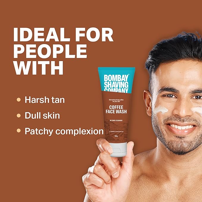 Bombay Shaving Co Coffee Face Wash for Men & Women - Deep-Cleanses, De-Tans & Blackhead Removal | Made in India (Pack of 4)