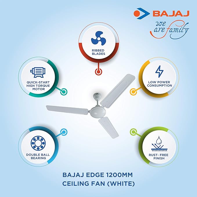 Bajaj Edge 1200mm Ceiling Fan (White)