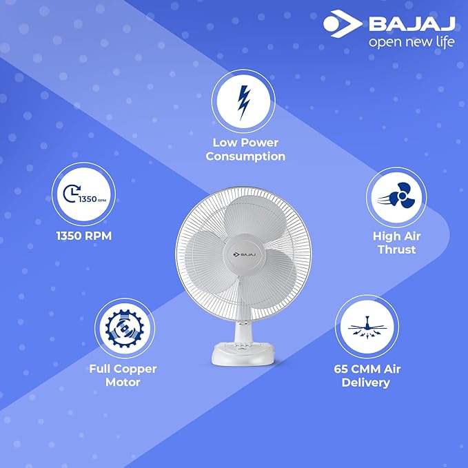 Bajaj Esteem 400 MM Table Fan | Table Fan For Kitchen & Home