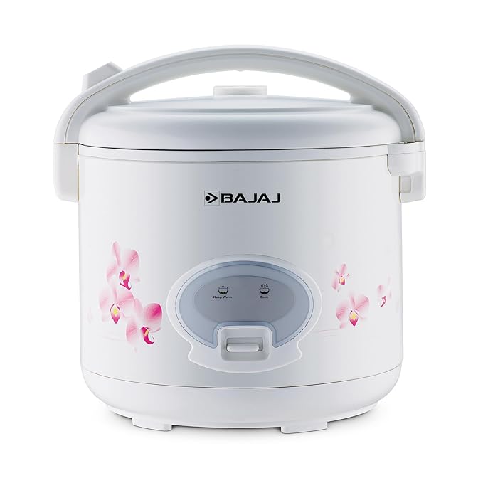 Bajaj Majesty RCX 28 DLX Multifunction Rice Cooker | Keep Warm Function | 2.8 Liter Capacity | 1000 Watts 【White】