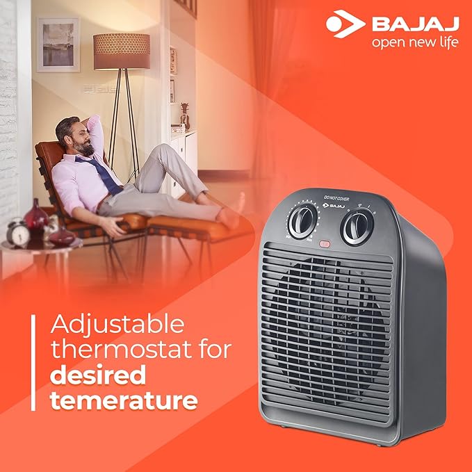 Bajaj Majesty RFX2 2000 Watts Fan Forced Circulation Room Heater (Black)