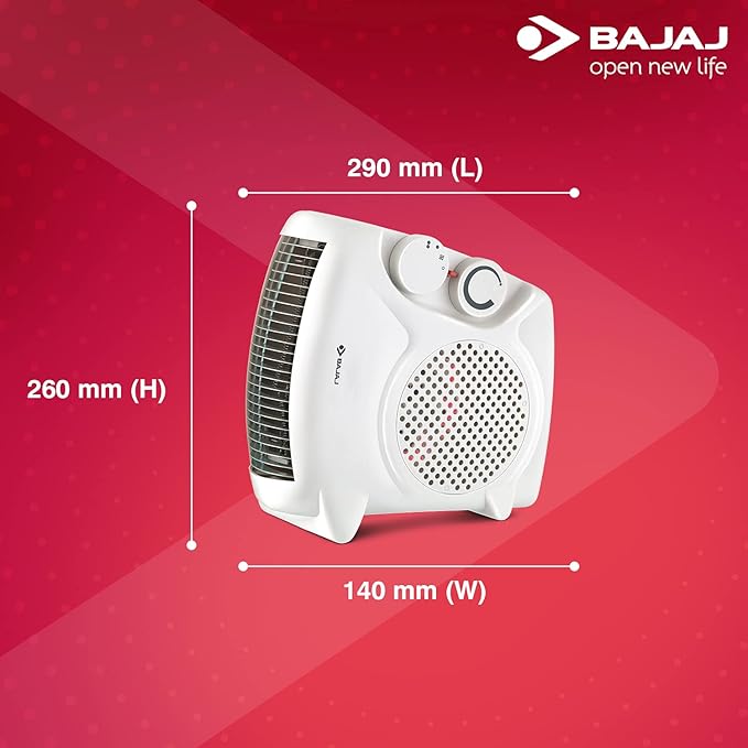 Bajaj Majesty Rx10 Room Heater For Home|2 Heat Settings 1000W/2000 Watts|Triple Safety Assurance|Adjustable Thermostat|Two Way Installation|Heat Convector Room Heater