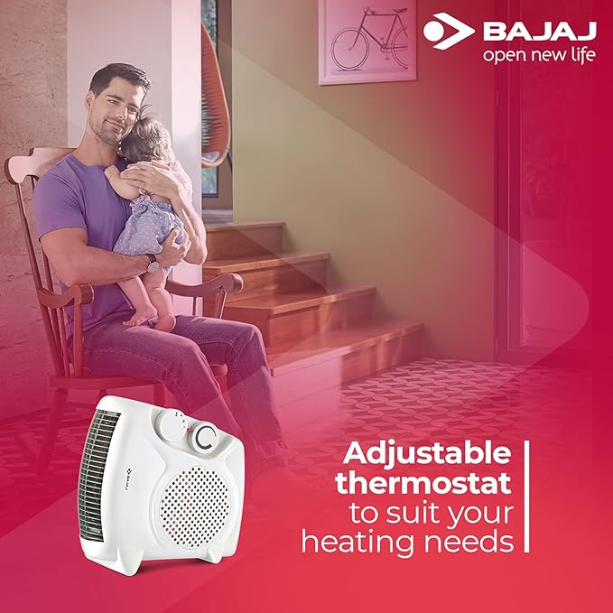 Bajaj Majesty Rx10 Room Heater For Home|2 Heat Settings 1000W/2000 Watts|Triple Safety Assurance|Adjustable Thermostat|Two Way Installation|Heat Convector Room Heater