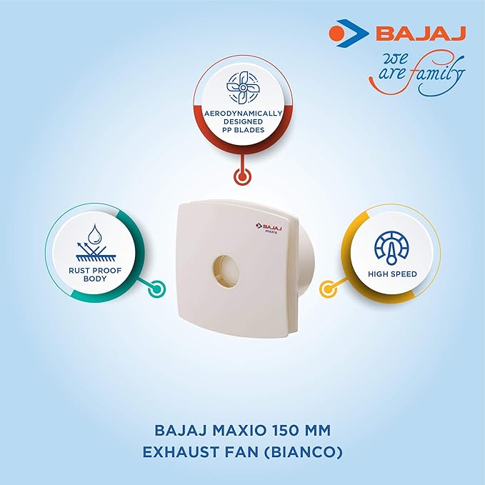 Bajaj Maxio 150 MM Exhaust Fan | High Speed | Rust Proof Body