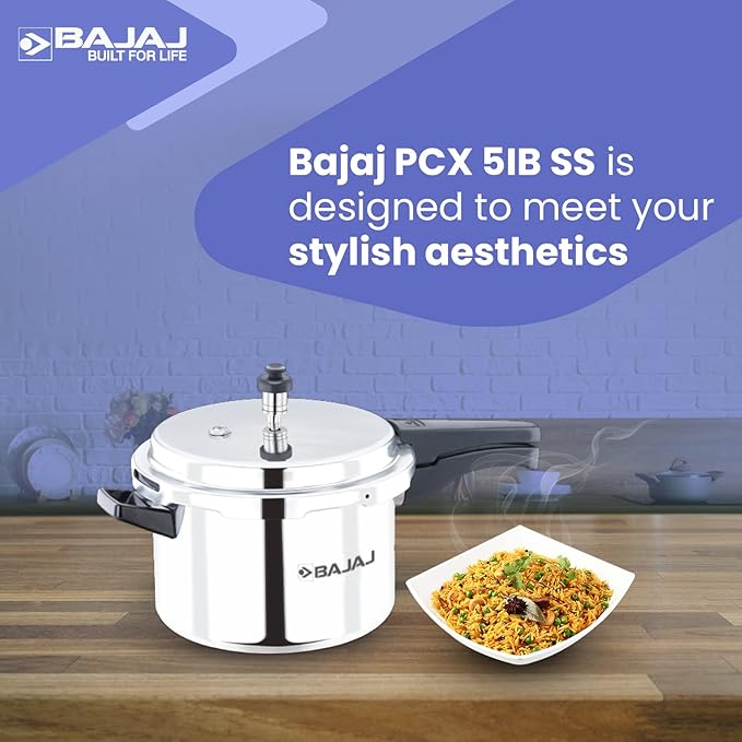 Bajaj PCX OLPC 5 liter Induction Bottom Stainless Steel Pressure Cooker