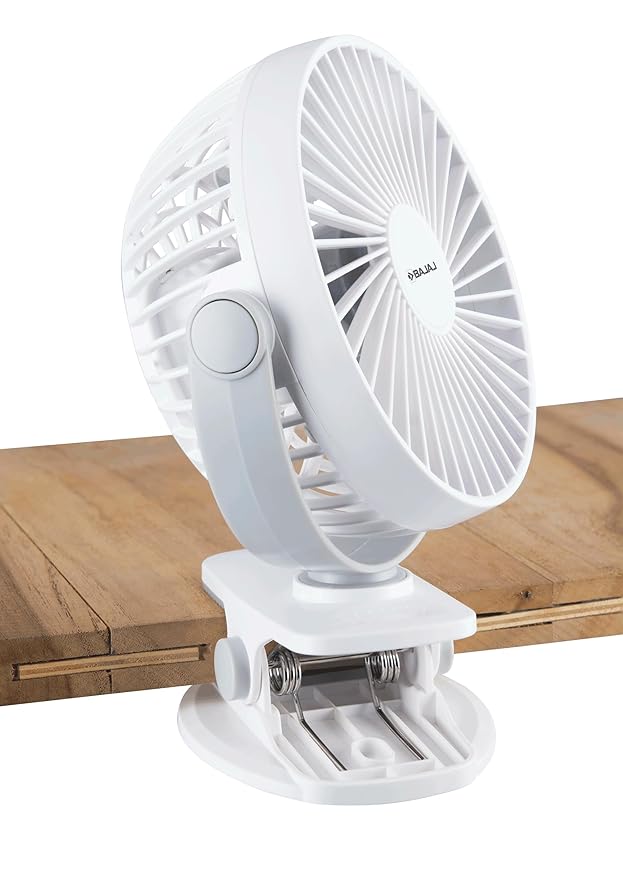Bajaj Pygmy Mini Fan 110MM | USB Charging | Multi-Clip Function | Rechargeable | 4-Hr Back-up | Silent Operation | Longer Battery Life | Energy Efficient | Portable【White】