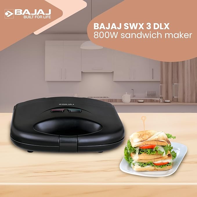 Bajaj SWX 3 Deluxe 800W 2-Slice Sandwich Toaster