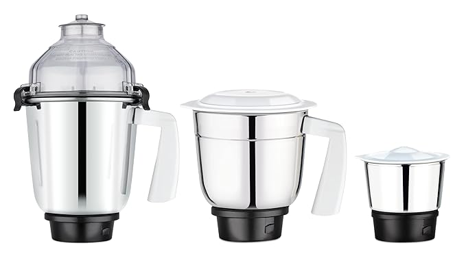 Bajaj Twister Mixer Grinder, 750W, 3 Jars (White)