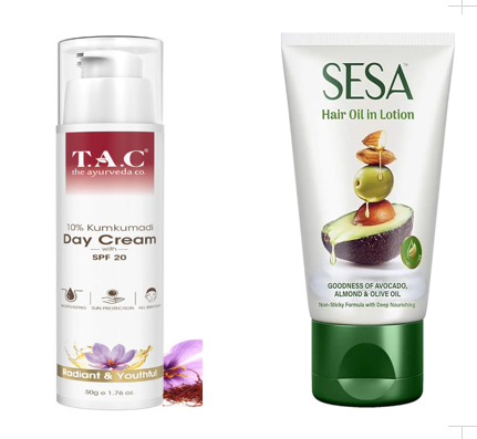SESA Hair Oil & TAC Kumkumadi Day Moisturizer Cream - Combo