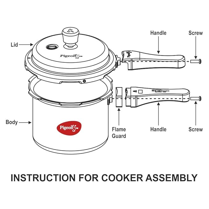 Pigeon by Stovekraft (14331) Aluminium Pressure Cooker Combo 2 Litre and 3 Litre Induction Base Outer Lid (Silver)
