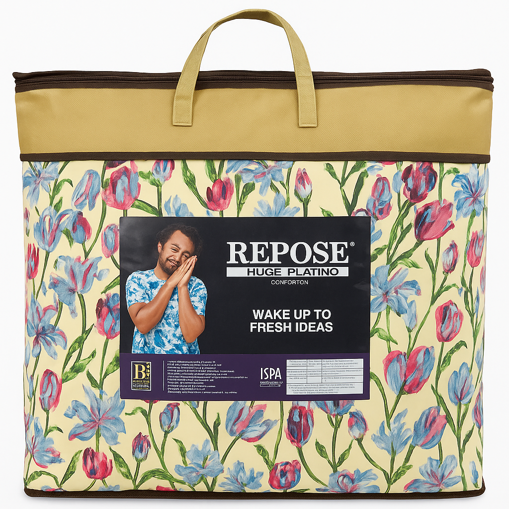 Repose Printed Double Comforter for Mild Winter (Polyester, Multicolor)