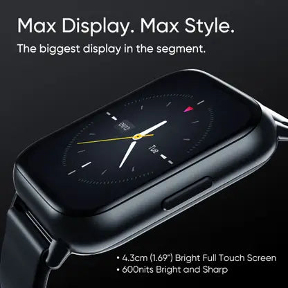 DIZO Watch 2 (by realme TechLife) (Black Strap, Free Size)