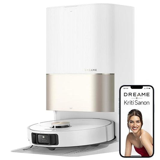 DREAME X40 Ultra Robotic Vacuum with Removable & Liftable Mop, 12,000Pa Suction, Side Brush Extensive Cleaning, 158°F Mop & Washboard Self Cleaning, Auto-Empty, Auto Refill, liftable Brushes