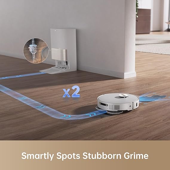DREAME X40 Ultra Robotic Vacuum with Removable & Liftable Mop, 12,000Pa Suction, Side Brush Extensive Cleaning, 158°F Mop & Washboard Self Cleaning, Auto-Empty, Auto Refill, liftable Brushes
