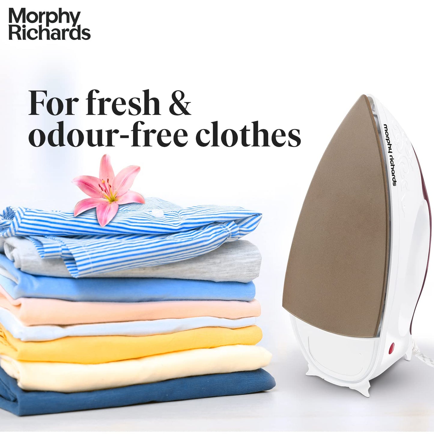 Morphy Richards Daisy 1000W Dry Iron with American Heritage Non-Stick Coated Soleplate, White