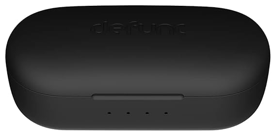 Defunc True Music Wireless Bluetooth TWS Earbuds - Compatible with iOS & Android, IPX4 Rating, Personalized fit, 22 Hours Total Playtime, Touch Control (Black)