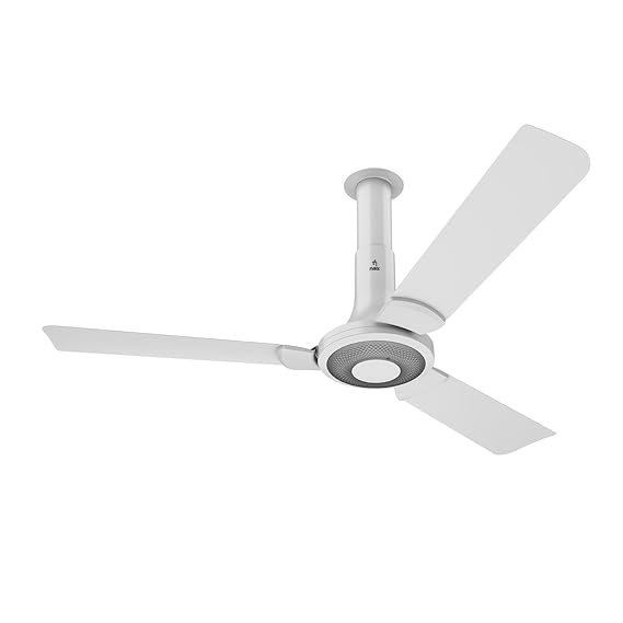NNEX by BAJAJ Glyde A40 1200 MM | BEE 2 Star Rated Premium Ceiling Fan | 20% Higher Air Thrust* | Airfluence™ Al Blades | Adjustable Downrod 【Snow White】
