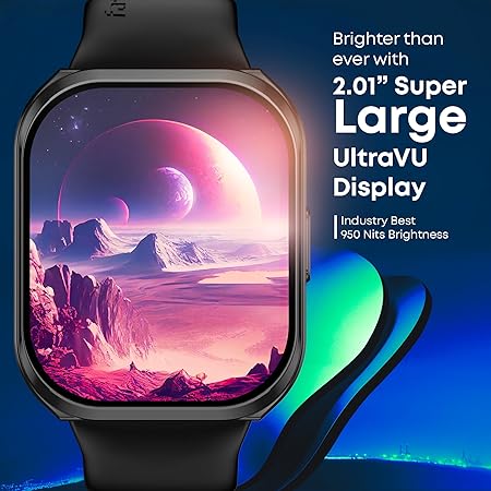 Fastrack New Limitless FS1+ Smart Watch|Biggest 2.01" Ultra VU Display |Industry Best 950 Nits Brightness |Single  Sync BT Calling| Nitro Fast Charging