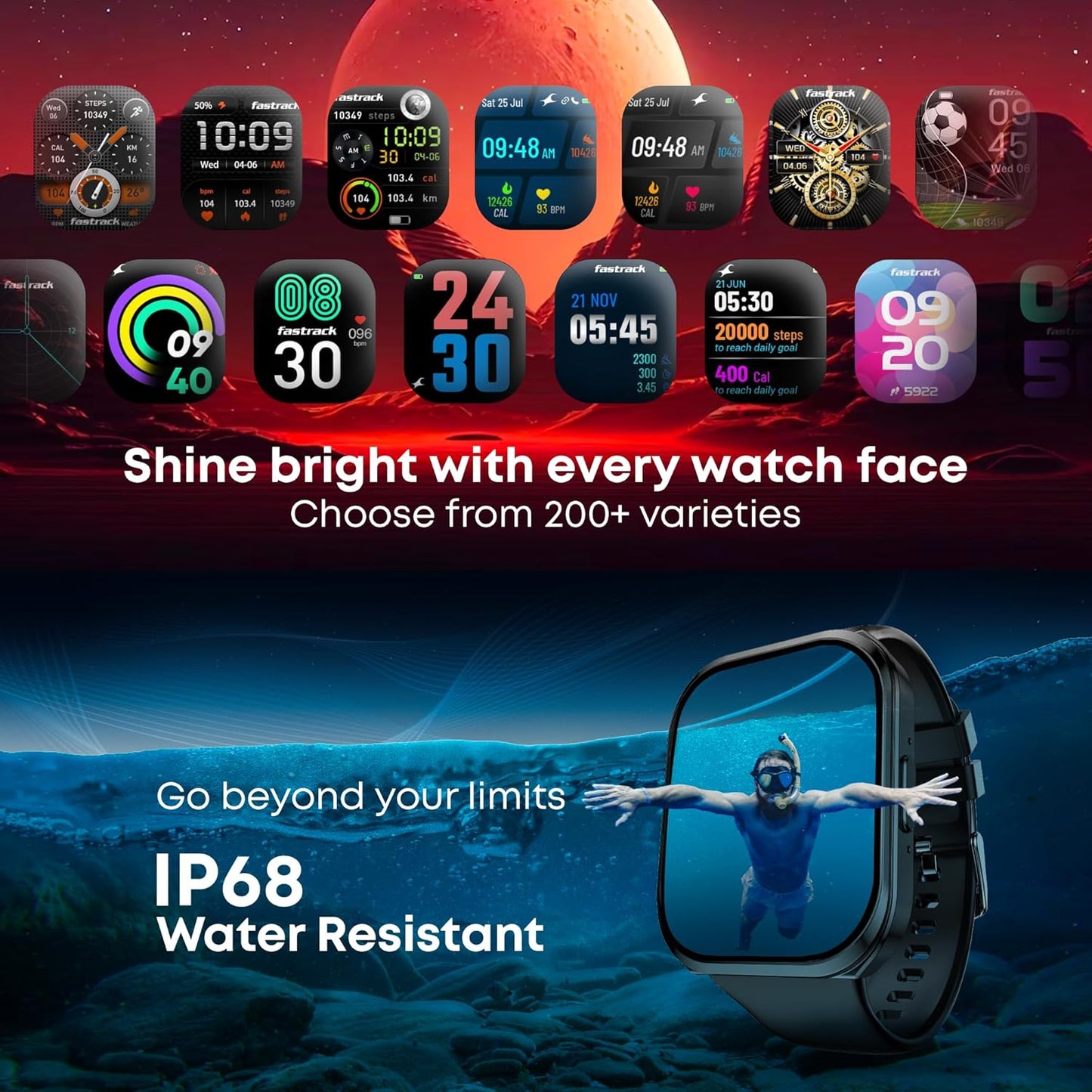 Fastrack New Limitless FS1+ Smart Watch|Biggest 2.01" Ultra VU Display |Industry Best 950 Nits Brightness |Single  Sync BT Calling| Nitro Fast Charging