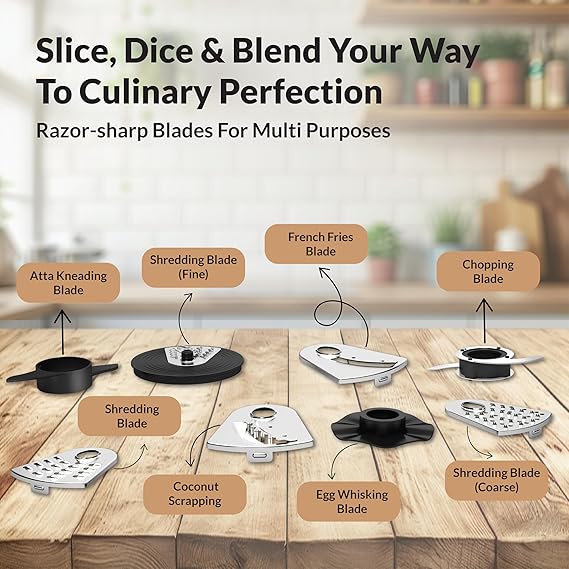 Havells Foodo 750 Watt Mixer Grinder with 5 Jars | Includes Food Processor Jar with Dual Pusher | 14-in-1 Functionality | Rust-Resistant 304 SS Blades | Storage Box | (Black)