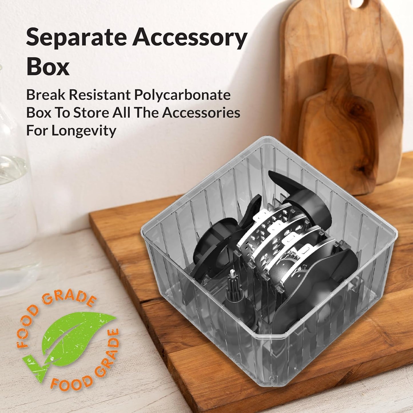 Havells Foodo 750 Watt Mixer Grinder with 5 Jars | Includes Food Processor Jar with Dual Pusher | 14-in-1 Functionality | Rust-Resistant 304 SS Blades | Storage Box | (Black)