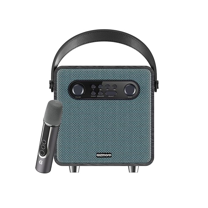 GIZMORE Beatbox 20W Bluetooth Portable Karaoke Speaker with Retro Wood