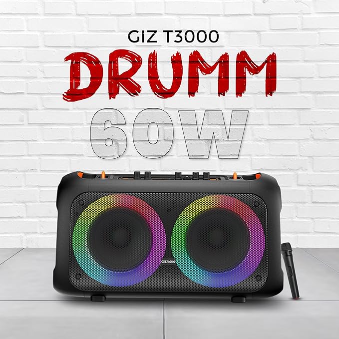 GIZMORE Trolley Speaker T3000 Drumm 60 W Bluetooth Portable Party Speaker