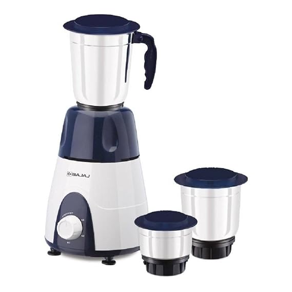 BAJAJ GX3 DLX 500 Watts 3 Jar Gx 500 Mixer Grinder (3 Jars, Dark Blue)