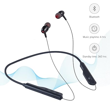 Gunter & Hanke Shadow X3 in-Ear Bluetooth Wireless Earphone with Mic Heavy Bass Superb Sound, Long Battery Life 360 Hrs Standby time (Black)