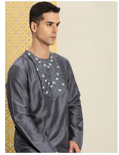 House of Pataudi Jashn Floral Embroidered Thread Work Angrakha Kurta (42)