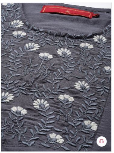 House of Pataudi Jashn Floral Embroidered Thread Work Angrakha Kurta (42)