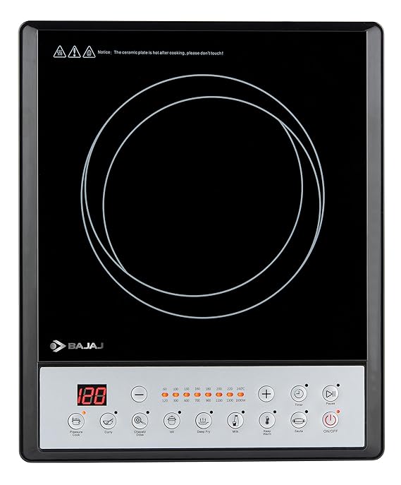 Bajaj ICX 160TS 1600W Induction Cooktop, Black