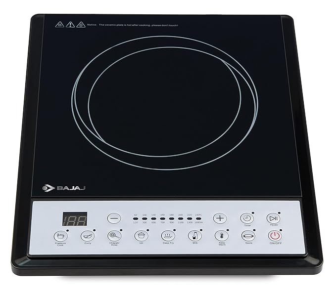 Bajaj ICX 160TS 1600W Induction Cooktop, Black