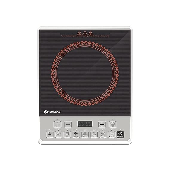 Bajaj Majesty ICX Pearl 1900W Induction Cooktop with Pan sensor and Voltage Pro Technology, Black