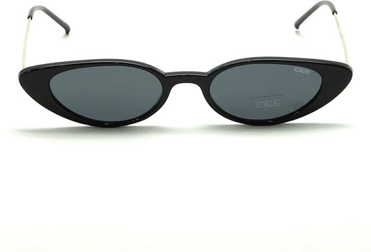 IDEE-S2580-C1 47mm Small Cat-eye Black UV Protection Unisex Sunglasses
