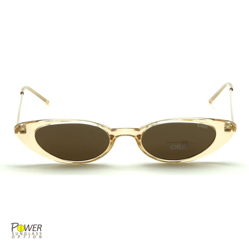 IDEE ACETATE FULL FRAME IDEE-S2580-C3 TRANSPARENT BROWN CAT EYE WOMEN SUNGLASSES