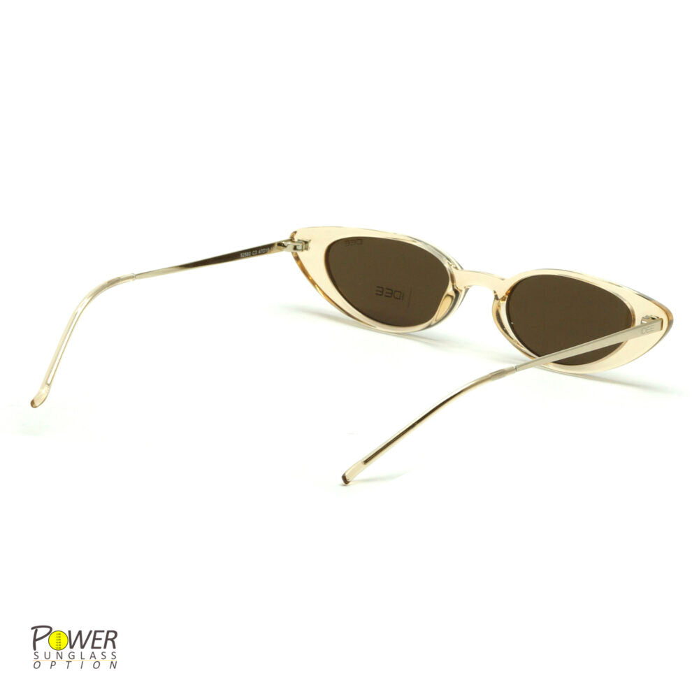 IDEE ACETATE FULL FRAME IDEE-S2580-C3 TRANSPARENT BROWN CAT EYE WOMEN SUNGLASSES