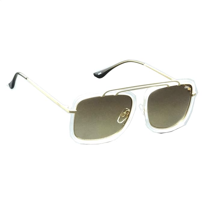 IDEE-S2589-C4 55mm Large Retro Square Brown Gradient UV Protection Unisex Sunglasses