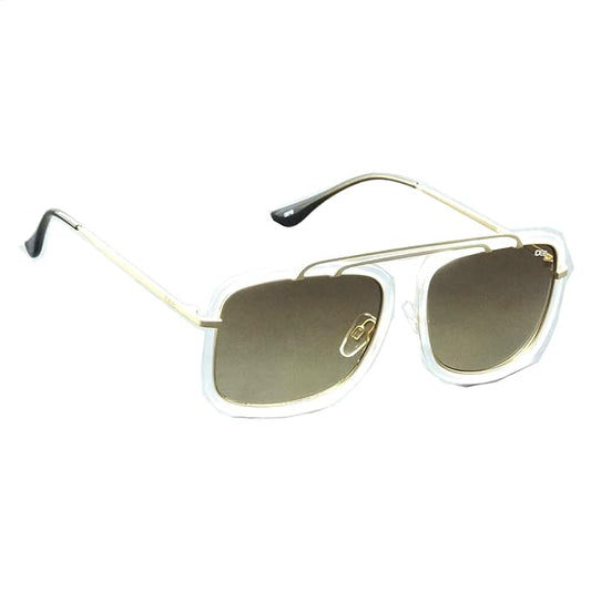 IDEE-S2589-C4 55mm Large Retro Square Brown Gradient UV Protection Unisex Sunglasses