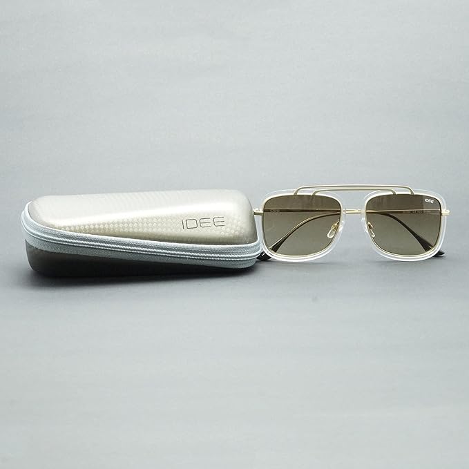 IDEE-S2589-C4 55mm Large Retro Square Brown Gradient UV Protection Unisex Sunglasses